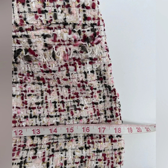 NWT En Saison Everleigh Midi Tweed Dress Beige Burgundy Size S - Picture 12 of 13